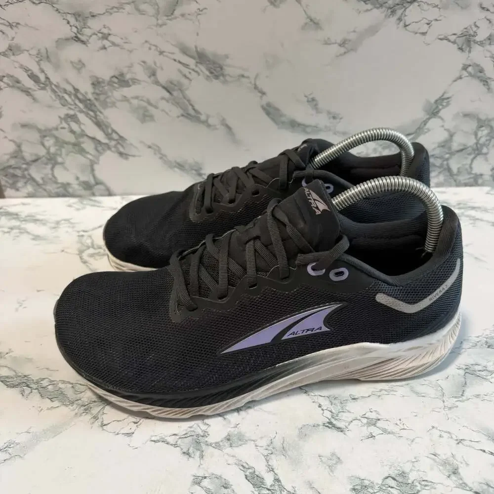 Altra Women 9.5 Rivera 3 Shoe Running Athletic Sneaker Black Wide Toe Box Active